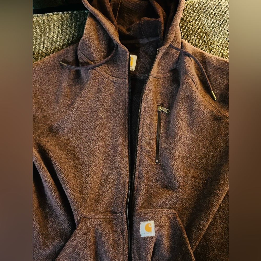 NWOT Carhartt Women's Pale Plum Colored Full Zip Hoodie Jacket Large Work Wear